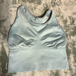 EUC. Sweaty Betty Stamina Longline Sports Bra in Heath Green Size M. (No pads)